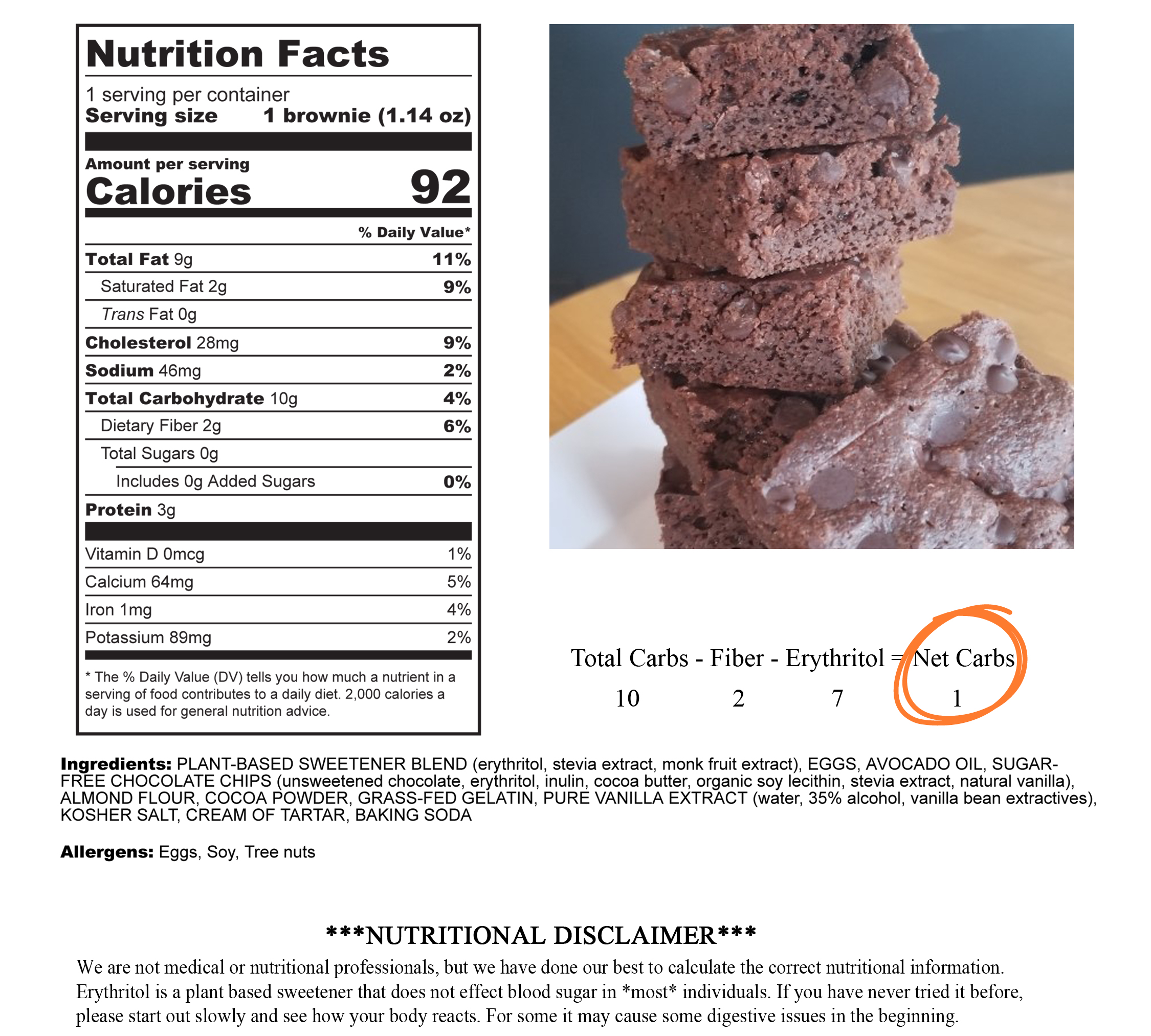 Chocolate Chip Brownie Low Carb Grill