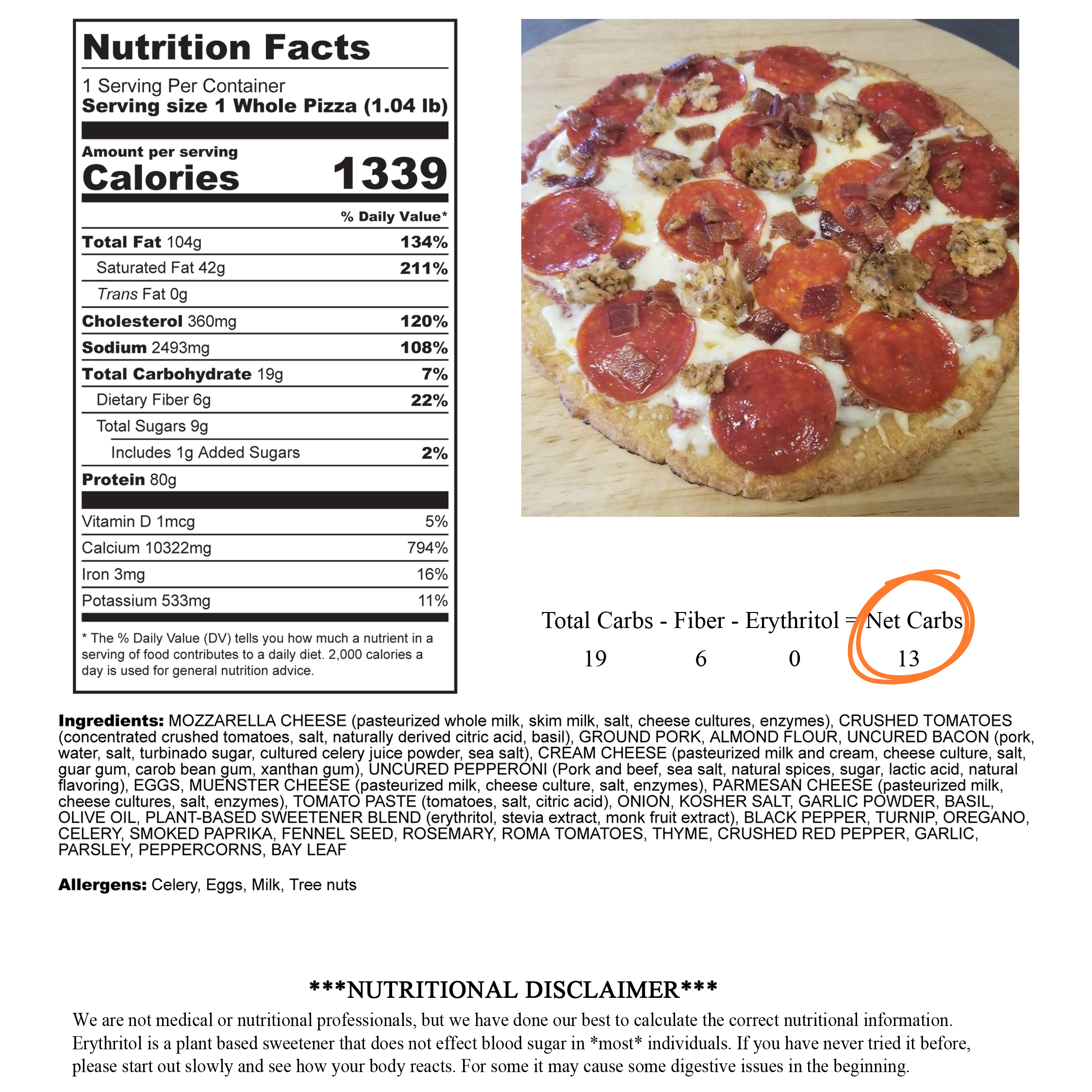 Meat Pizza Low Carb Grill