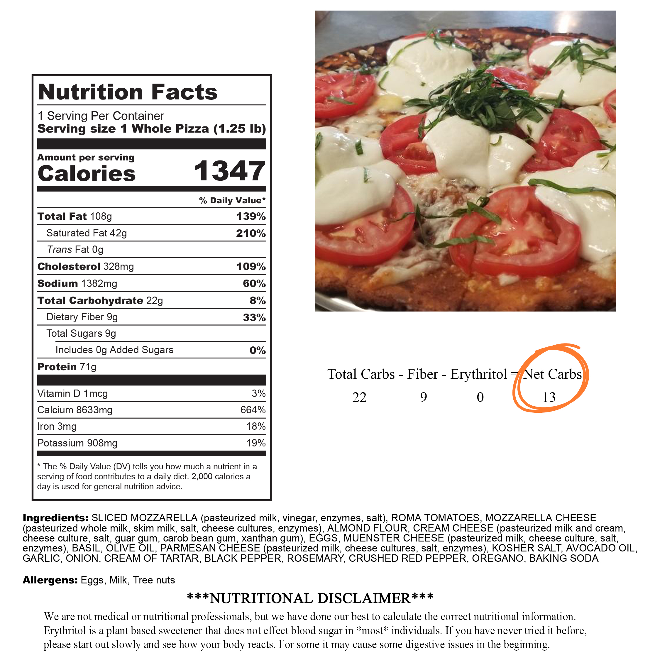 Margherita Pizza Low Carb Grill